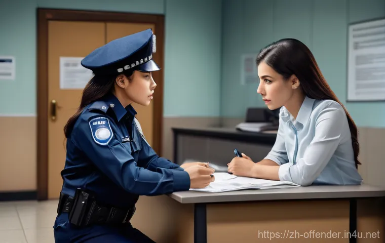 범죄 유형별 피해자 지원책 - **Prompt 1: Property Crime Reporting and Hope**
    A determined young woman in her late 20s, dresse...