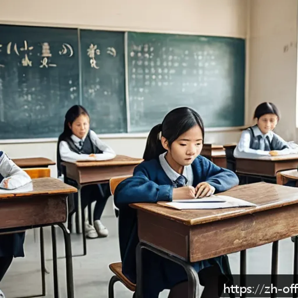 범죄자의 학력과 범죄 연관성 연구 - A detailed urban school classroom scene illustrating educational inequality: show a group of diverse...