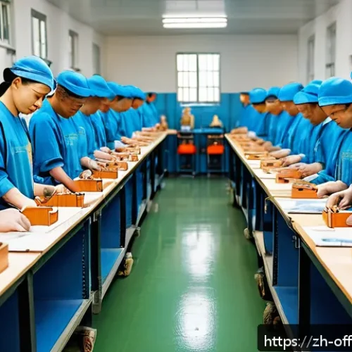 유명 범죄자의 교도소 생활 - A detailed scene inside a modern prison workshop where inmates wearing clean, simple uniforms and pr...