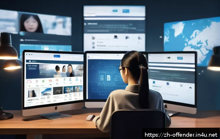 강력범죄 유형별 통계 - A detailed scene illustrating the concept of virtual identity theft in the digital age: a young Chin...