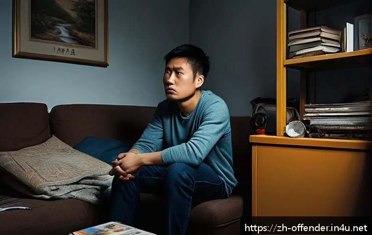 범죄 유형별 가해자 인터뷰 사례 - A detailed, emotional portrait of a young adult male from a conflicted single-parent family environm...